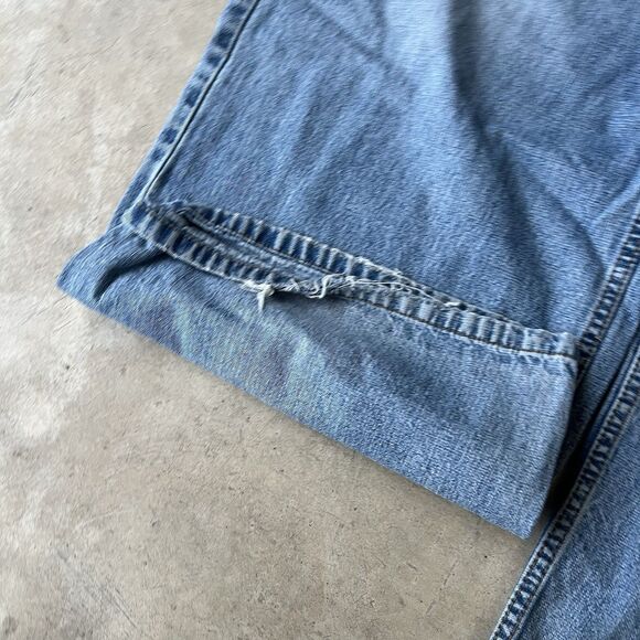 Vintage Anchor Blue Beyond Baggy Jeans 38 32 Navy Blue Distressed Skater Grunge - Picture 2 of 5